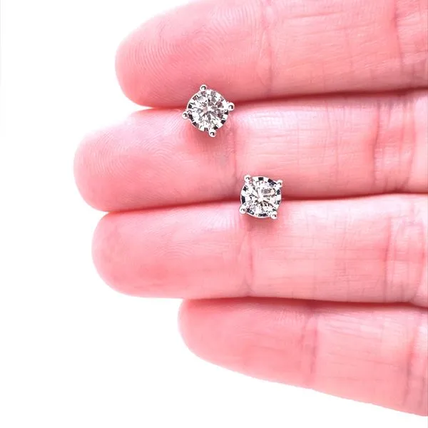 14K White Gold Lab Grown Diamond Stud Earrings, .50cttw Image 2 Jaymark Jewelers Cold Spring, NY