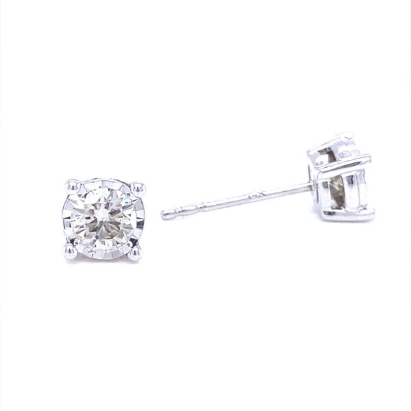 14K White Gold Lab Grown Diamond Stud Earrings, .50cttw Image 3 Jaymark Jewelers Cold Spring, NY