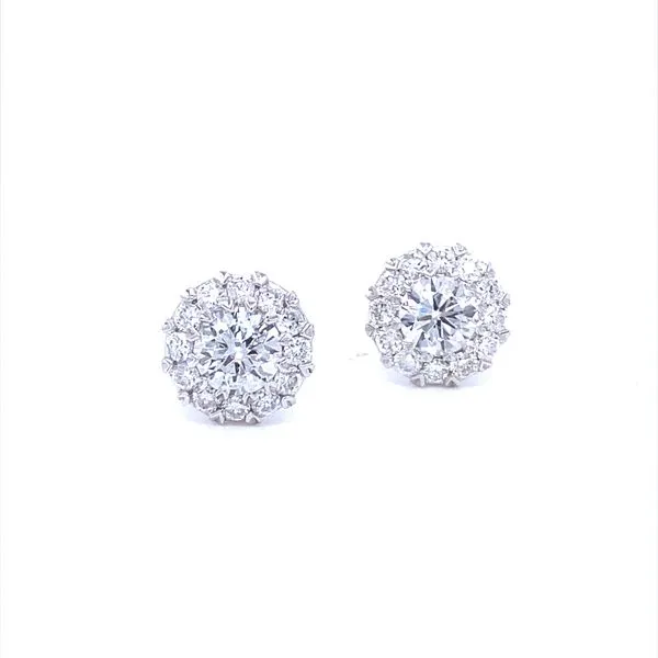 14K White Gold Lab Grown Diamond Cluster Stud Earrings Jaymark Jewelers Cold Spring, NY