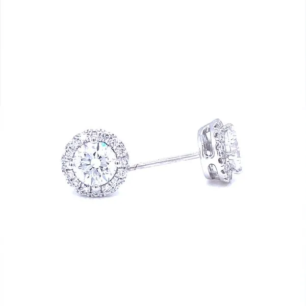 14K White Gold Lab Grown Diamond Cluster Stud Earrings Image 3 Jaymark Jewelers Cold Spring, NY