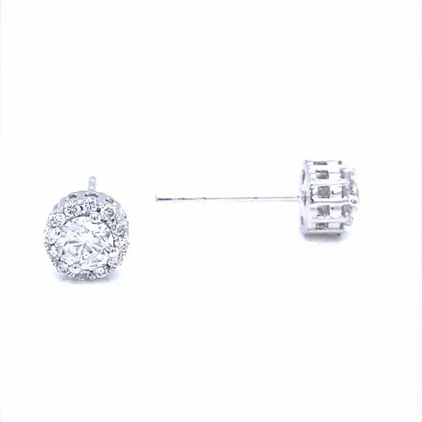 14K White Gold Lab Grown Diamond Cluster Stud Earrings Image 3 Jaymark Jewelers Cold Spring, NY