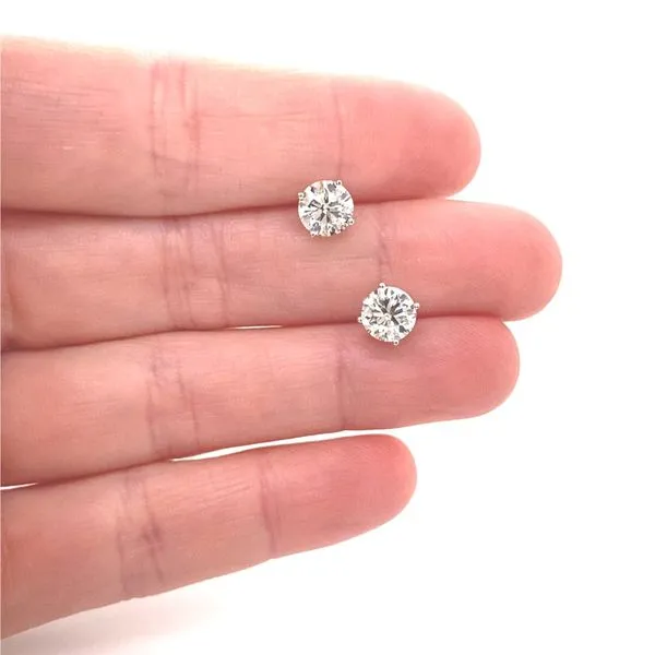 14K White Gold Lab Grown Diamond Stud Earrings, 1.75cttw Image 2 Jaymark Jewelers Cold Spring, NY