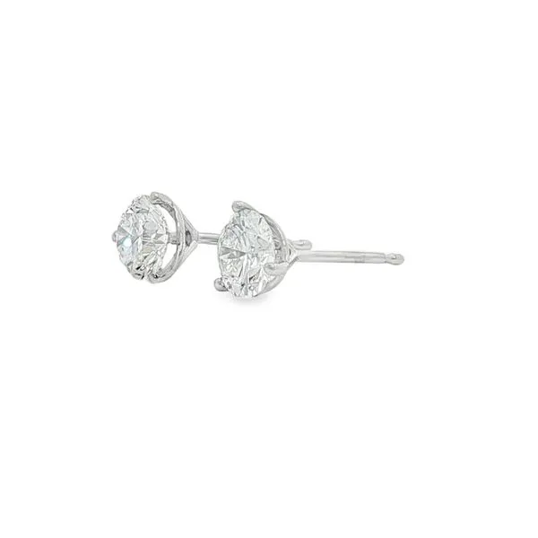 14K White Gold 1cttw Lab Grown Diamond Stud Earrings Image 3 Jaymark Jewelers Cold Spring, NY