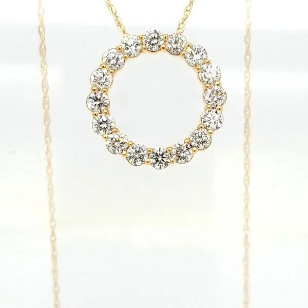 14K Yellow Gold Diamond Circle Pendant Jaymark Jewelers Cold Spring, NY
