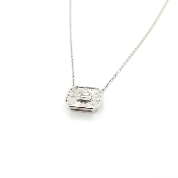 14K White Gold Diamond Hidden Bale Pendant Image 2 Jaymark Jewelers Cold Spring, NY