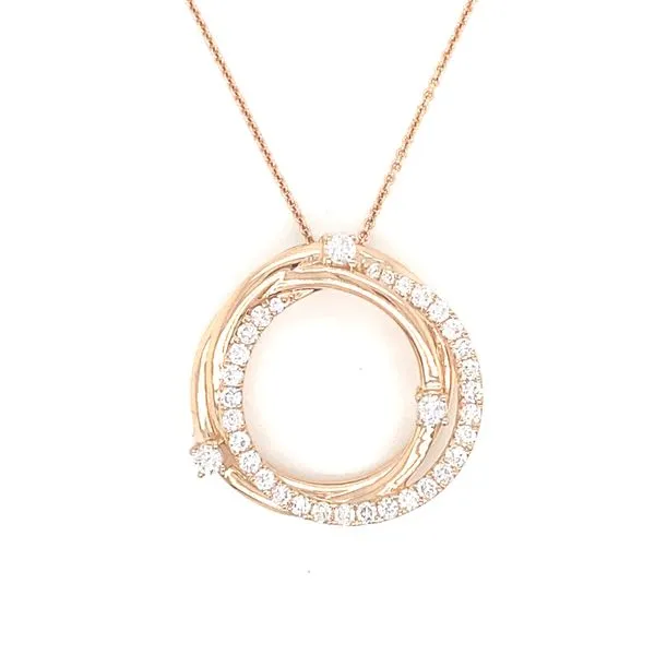 14K Rose Gold Diamond Circle Pendant Jaymark Jewelers Cold Spring, NY