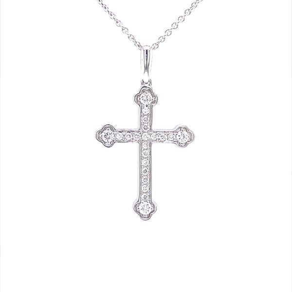 14K White Gold Diamond Cross Pendant Jaymark Jewelers Cold Spring, NY