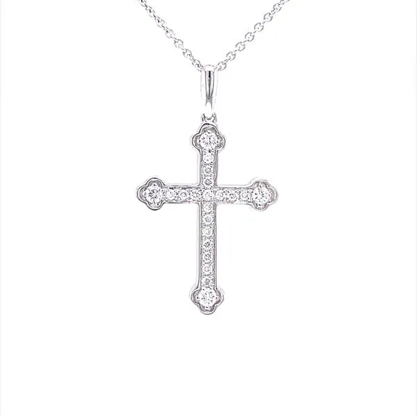 14K White Gold Diamond Cross Pendant Jaymark Jewelers Cold Spring, NY