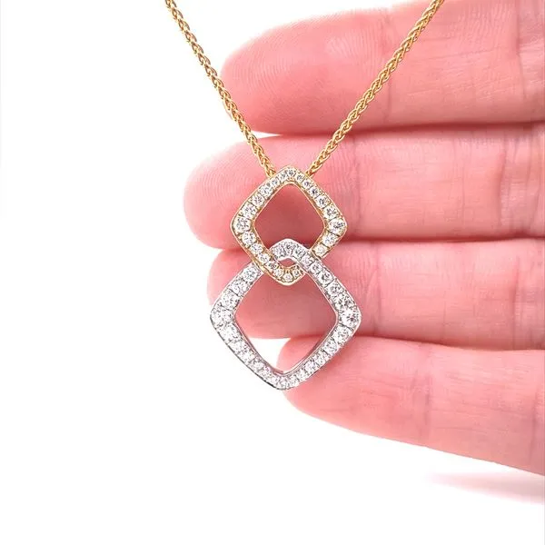 14K Two-Tone Gold Diamond Pendant Image 2 Jaymark Jewelers Cold Spring, NY