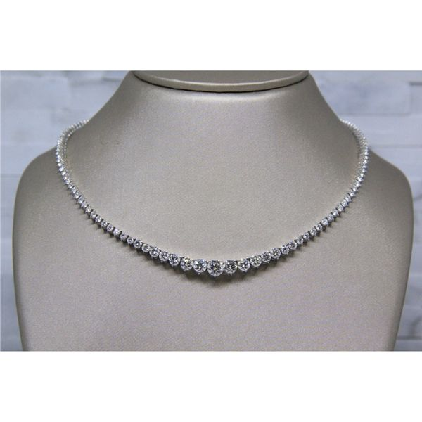 18k White Gold Diamond Tennis Necklace 8.11cttw Jaymark Jewelers Cold Spring, NY
