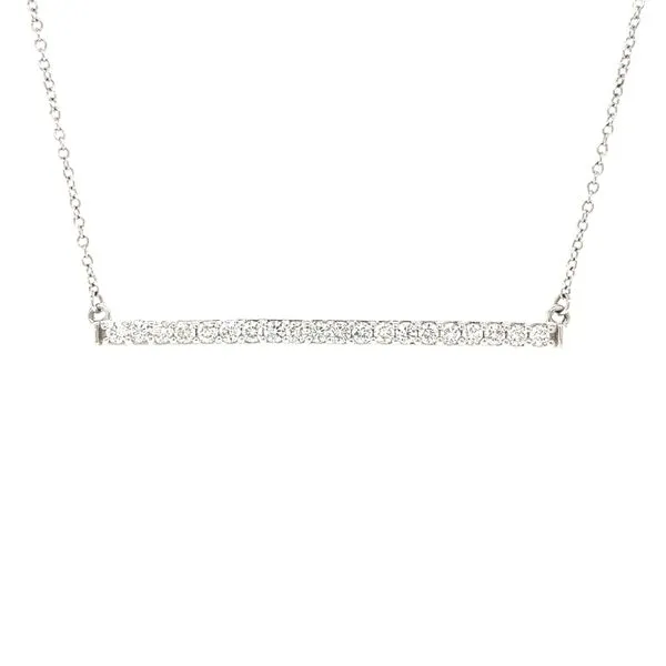 14K White Gold Diamond Bar Necklace Jaymark Jewelers Cold Spring, NY