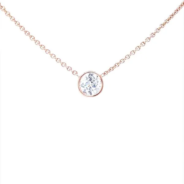 14K Rose Gold Diamond Bezel Pendant Jaymark Jewelers Cold Spring, NY