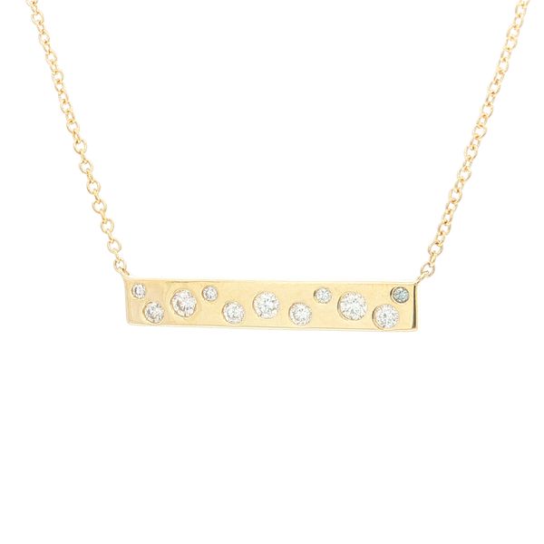 14K Yellow Gold Diamond Bar Necklace Image 2 Jaymark Jewelers Cold Spring, NY