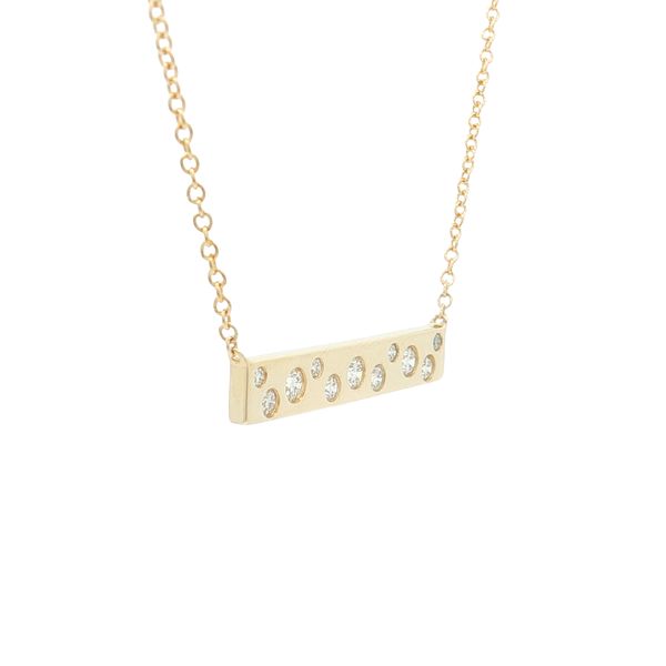 14K Yellow Gold Diamond Bar Necklace Image 3 Jaymark Jewelers Cold Spring, NY