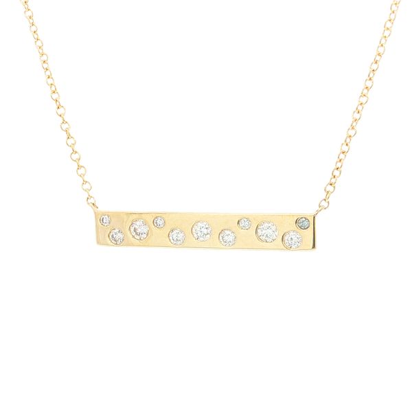 14K Yellow Gold Diamond Bar Necklace Jaymark Jewelers Cold Spring, NY