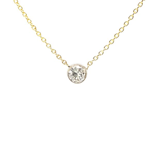 14K Yellow Gold Diamond Bezel Necklace Jaymark Jewelers Cold Spring, NY