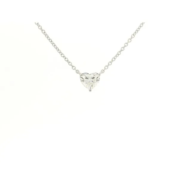 14K White Gold Heart Shape Lab Grown Diamond Necklace Jaymark Jewelers Cold Spring, NY