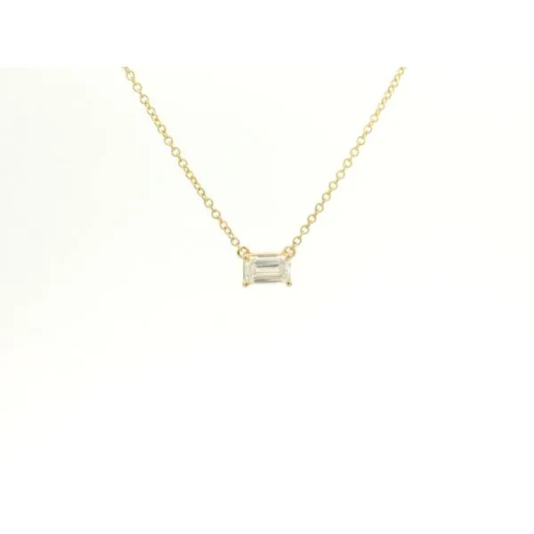 14K Yellow Gold Emerald Cut Lab Grown Diamond Necklace Jaymark Jewelers Cold Spring, NY