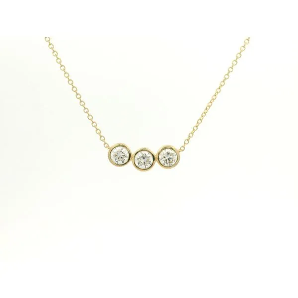 14K Yellow Gold Lab Grown Diamond Bezel Necklace Jaymark Jewelers Cold Spring, NY