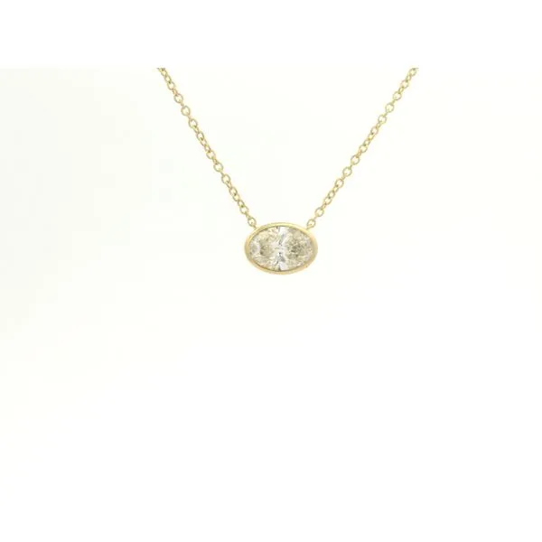 14K Y ellow Gold Oval Lab Grown Diamond Necklace Jaymark Jewelers Cold Spring, NY