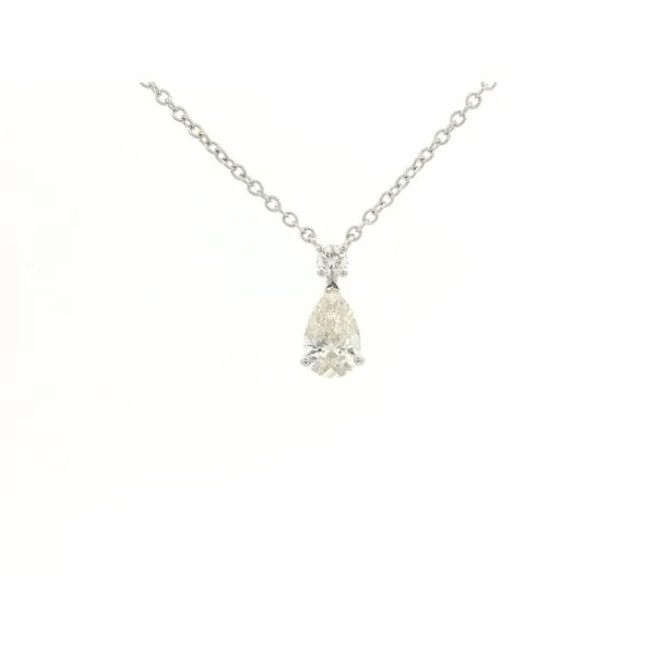 14K White Gold Pear Shaped Diamond Necklace Jaymark Jewelers Cold Spring, NY