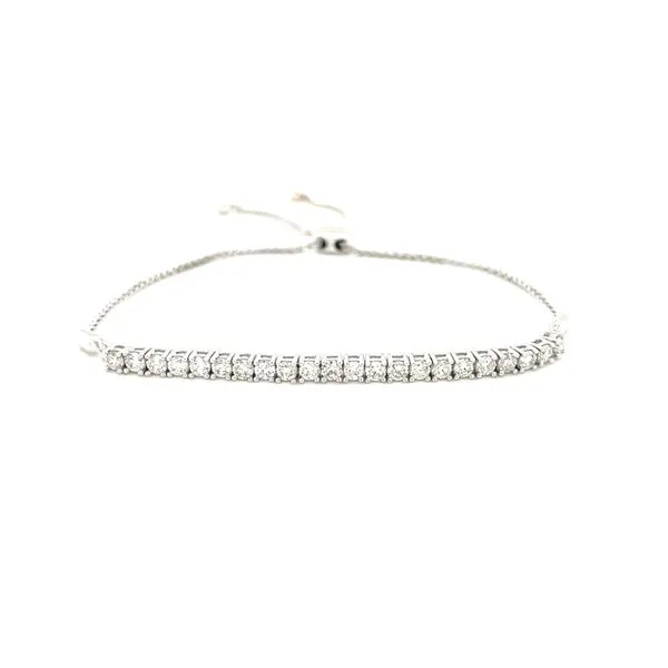14K White Gold Diamond Bolo Bracelet Jaymark Jewelers Cold Spring, NY