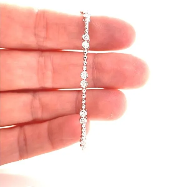 14K White Gold Diamond Bangle Image 2 Jaymark Jewelers Cold Spring, NY
