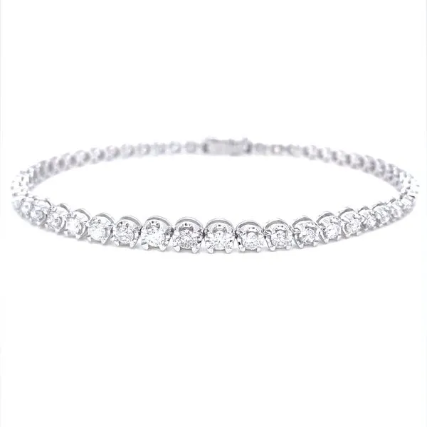 14K White Gold Graduated Diamond Tennis Bracelet, 2.01cttw Jaymark Jewelers Cold Spring, NY