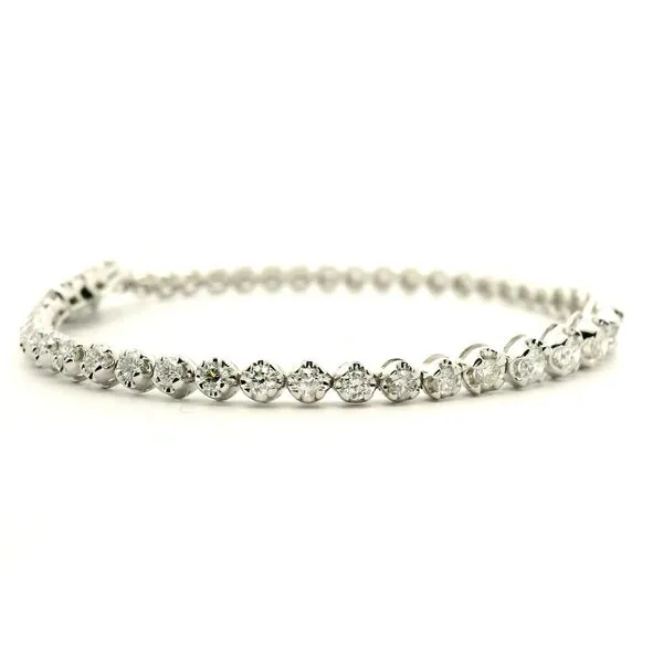 14K White Gold Diamond Tennis Bracelet, 3.14cttw Image 3 Jaymark Jewelers Cold Spring, NY