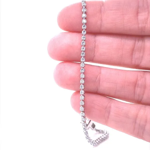14K White Gold Lab Grown Round Cut Diamond Tennis Bracelet, 1.33cttw Image 2 Jaymark Jewelers Cold Spring, NY