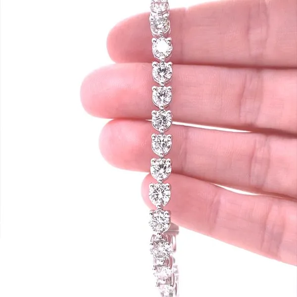 14K White Gold Lab Grown Round Cut Diamond Tennis Bracelet, 10.56cttw Image 2 Jaymark Jewelers Cold Spring, NY