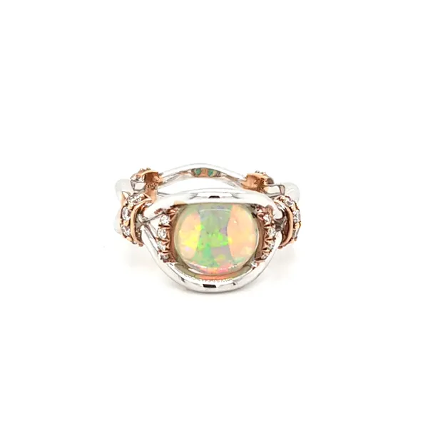 14k White & Rose Gold Crystal Opal & Diamond Ring Jaymark Jewelers Cold Spring, NY