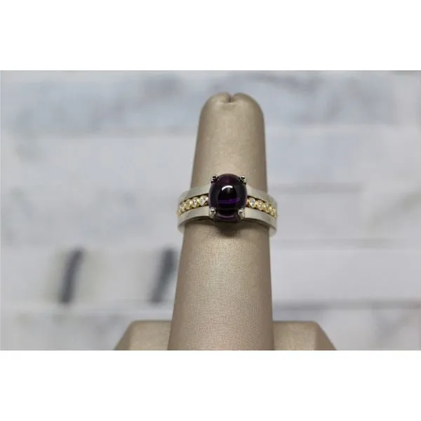 14K Two-Tone Gold Purple Garnet and Diamond Ring Jaymark Jewelers Cold Spring, NY