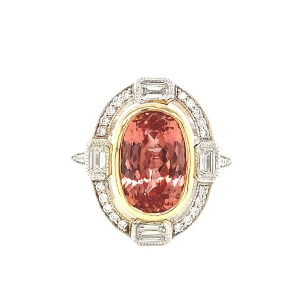 14K Two-Tone Gold Imperial Topaz and Diamond Ring Jaymark Jewelers Cold Spring, NY