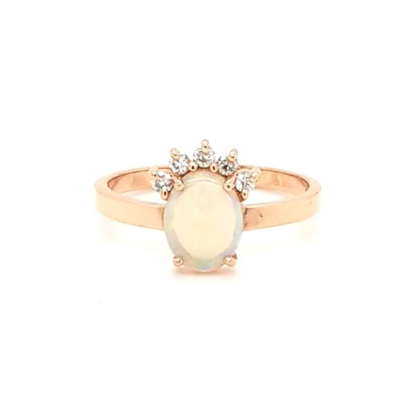 14K Rose Gold Opal and Diamond Ring Jaymark Jewelers Cold Spring, NY