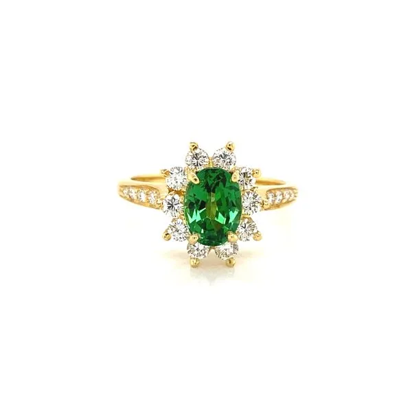 18K Yellow Gold Tsavorite and Diamond Ring Jaymark Jewelers Cold Spring, NY