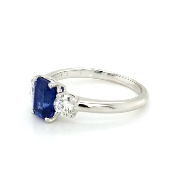 Platinum Sapphire and Diamond Ring Image 2 Jaymark Jewelers Cold Spring, NY