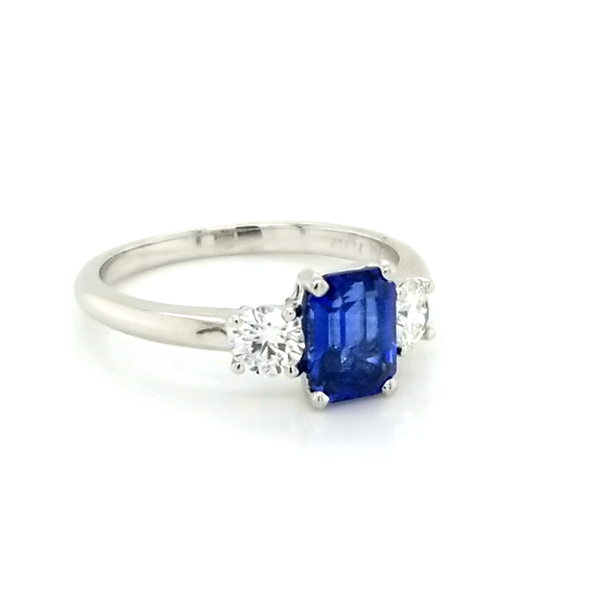 Platinum Sapphire and Diamond Ring Image 3 Jaymark Jewelers Cold Spring, NY
