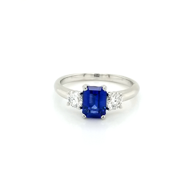 Platinum Sapphire and Diamond Ring Jaymark Jewelers Cold Spring, NY