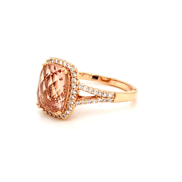 14k Rose Gold Morganite & Diamond Ring Image 2 Jaymark Jewelers Cold Spring, NY