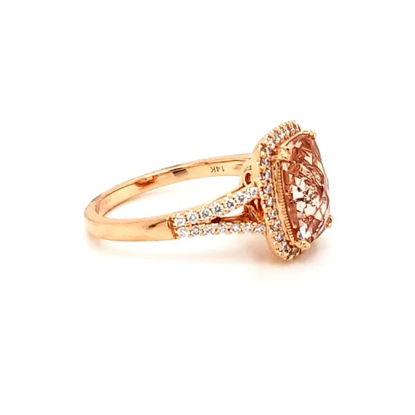 14k Rose Gold Morganite & Diamond Ring Image 3 Jaymark Jewelers Cold Spring, NY