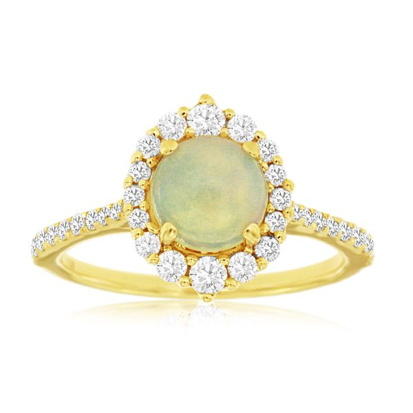 14K Yellow Gold Opal and Diamond Ring Jaymark Jewelers Cold Spring, NY