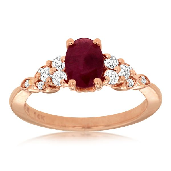 14K Rose Gold Ruby and Diamond Ring Jaymark Jewelers Cold Spring, NY