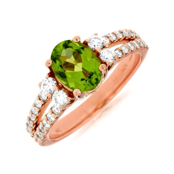 14K Rose Gold Peridot and Diamond Ring Jaymark Jewelers Cold Spring, NY
