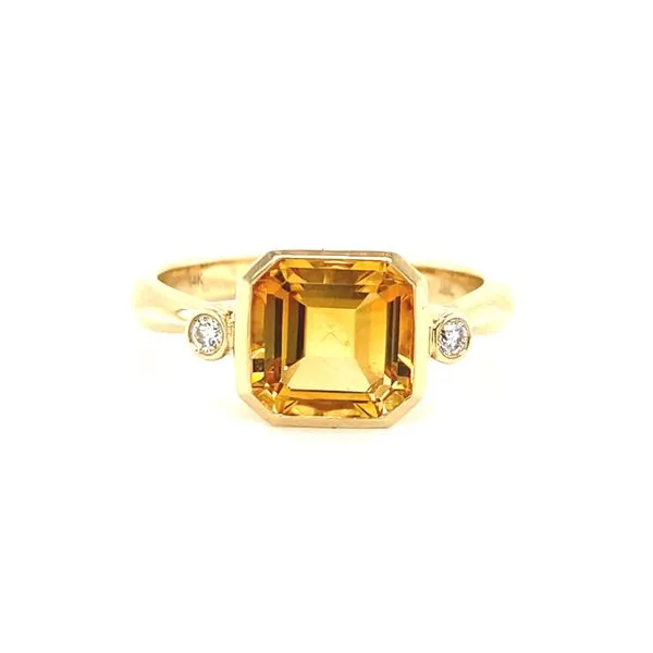 14K Yellow Gold Citrine and Diamond Ring Jaymark Jewelers Cold Spring, NY