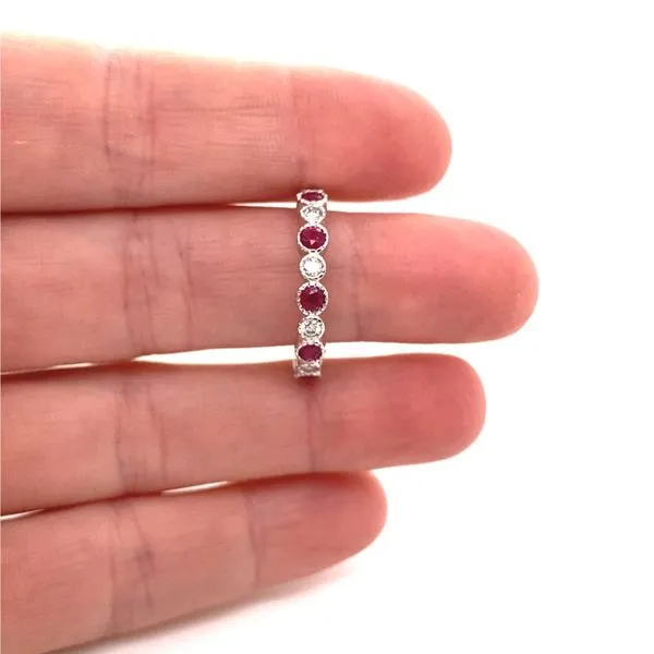 14K White Gold Ruby and Diamond Ring Image 2 Jaymark Jewelers Cold Spring, NY