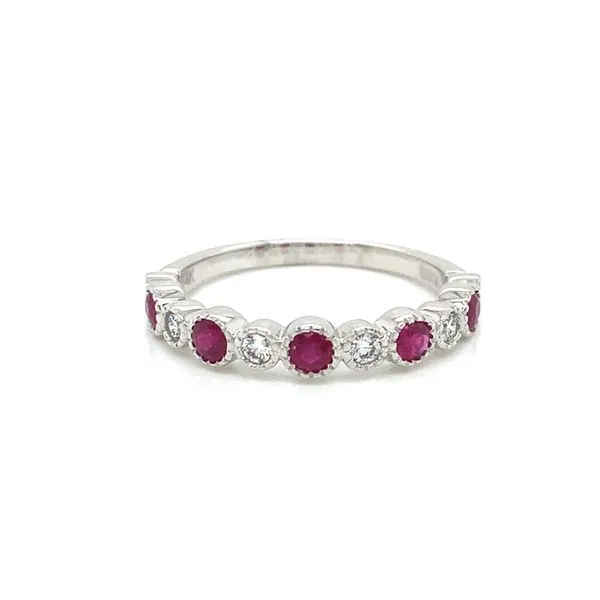 14K White Gold Ruby and Diamond Ring Jaymark Jewelers Cold Spring, NY