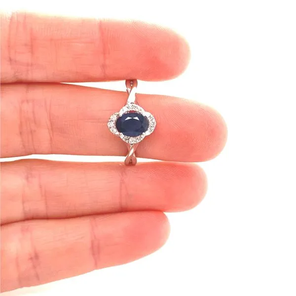 14K White Gold Sapphire and Diamond Ring Image 3 Jaymark Jewelers Cold Spring, NY