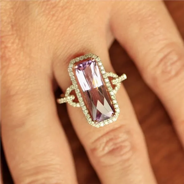 14K Rose Gold Amethyst and Diamond Ring Image 4 Jaymark Jewelers Cold Spring, NY