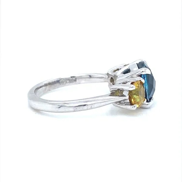 14K White Gold London Blue Topaz and Diamond Dusk Ring Image 2 Jaymark Jewelers Cold Spring, NY